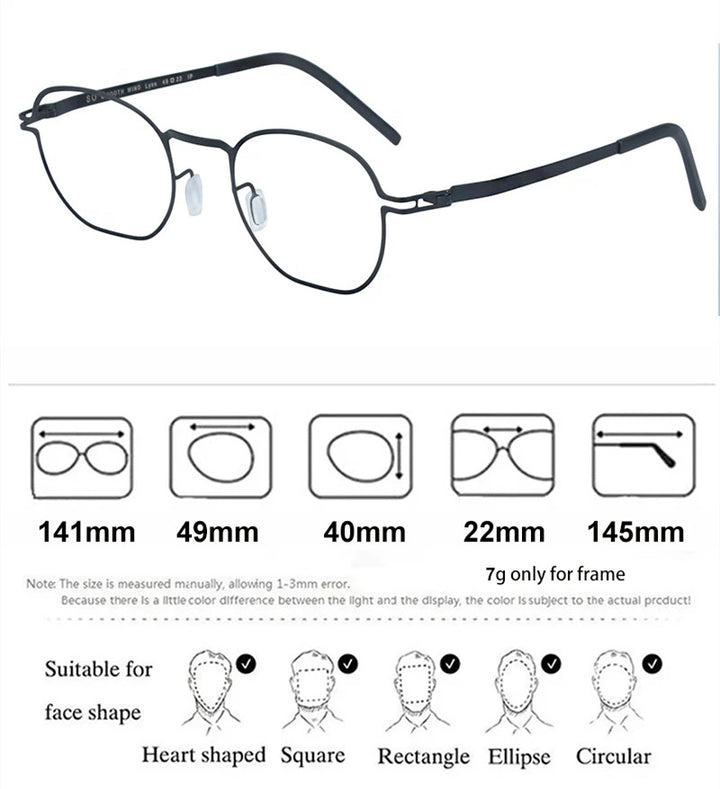 Aimee Unisex Full Rim Polygon Square Screwless Steel Eyeglasses 14149.