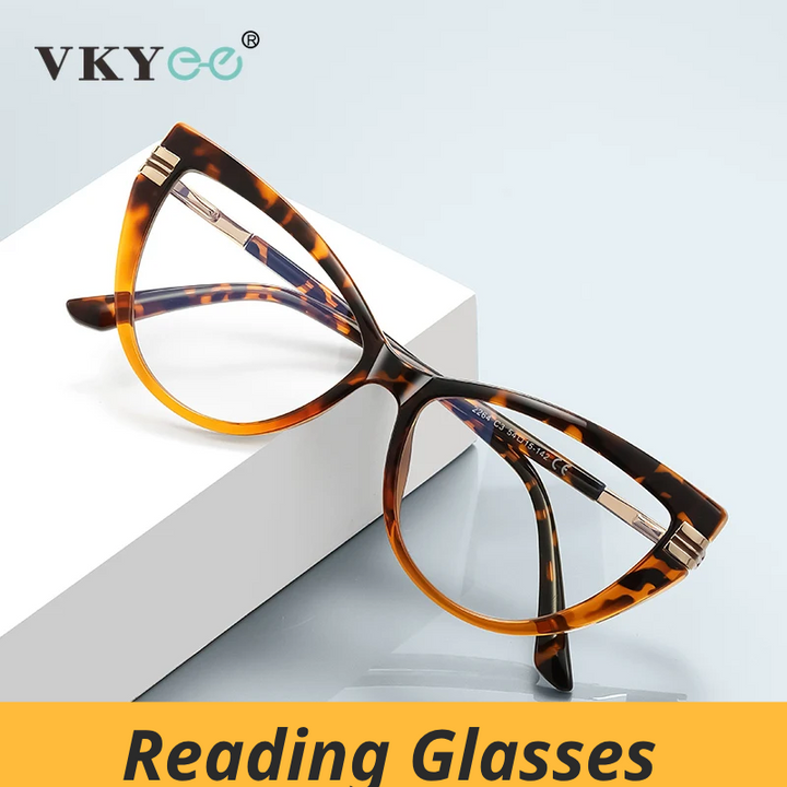 Vicky Women's Full Rim Cat Eye Tr 90 Alloy Reading Glasses 392264