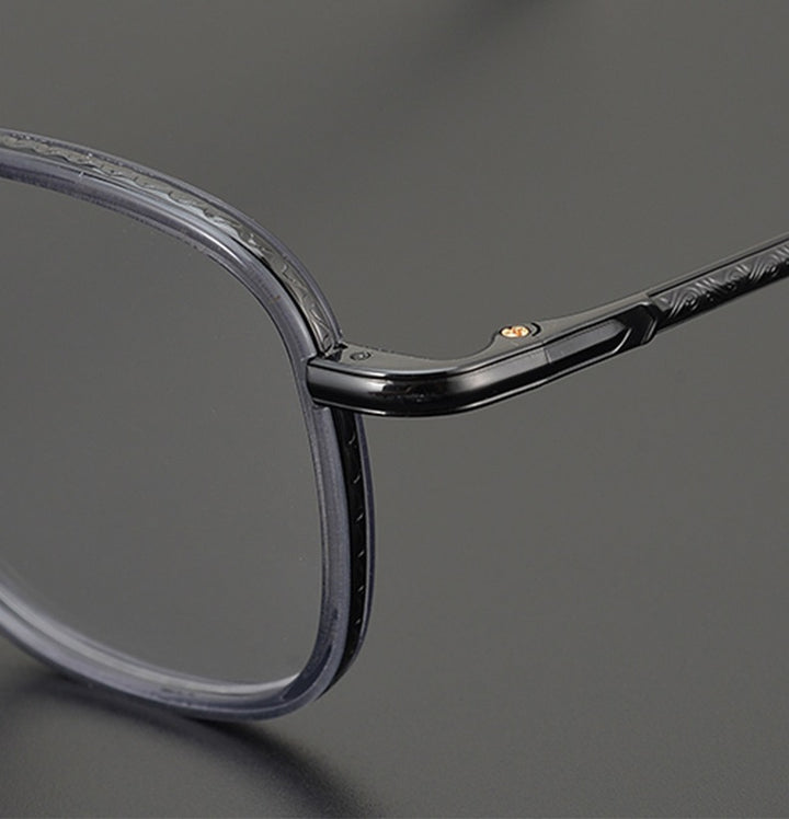Aimee Womens Full Rim Square Acetate Titanium Eyeglasses 693145 — view 1 | Aimee at FuzWeb