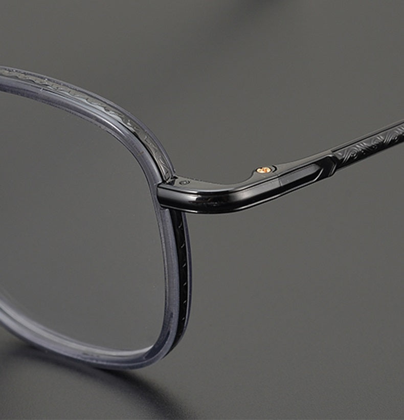 Aimee Womens Full Rim Square Acetate Titanium Eyeglasses 693145 — view 1 | Aimee at FuzWeb