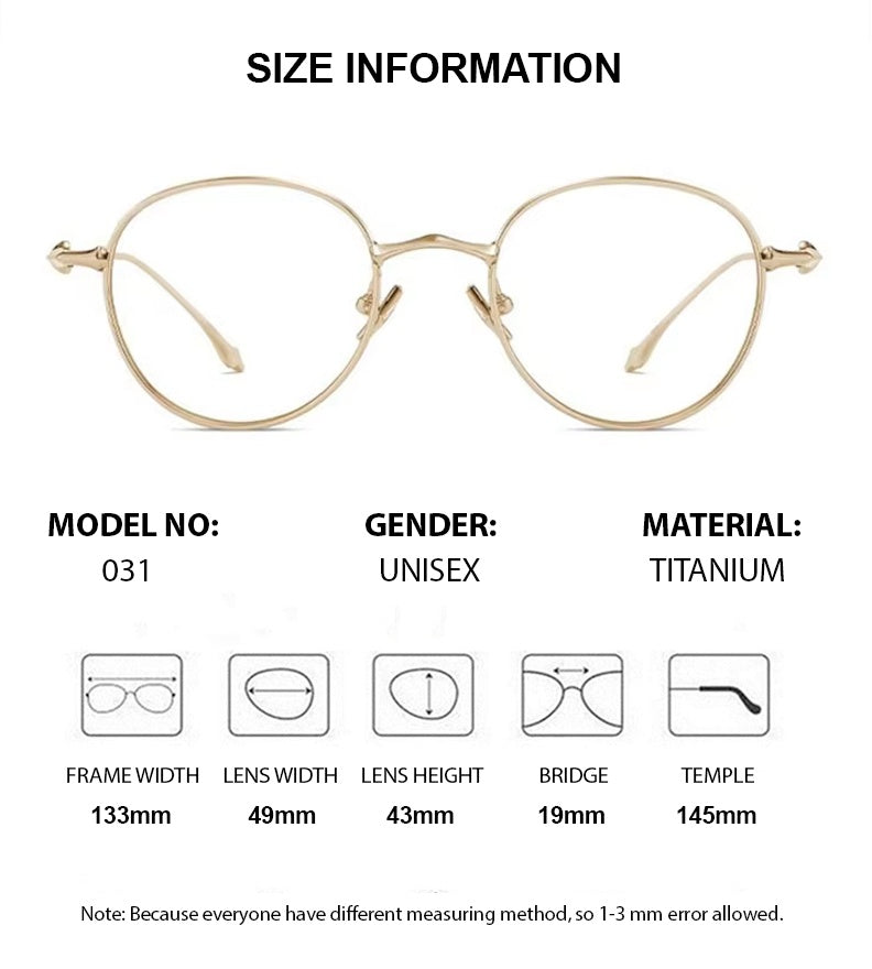 Chashma Womens Full Rim Small Oval Titanium Eyeglasses 72031 — view 1 | Chashma at FuzWeb