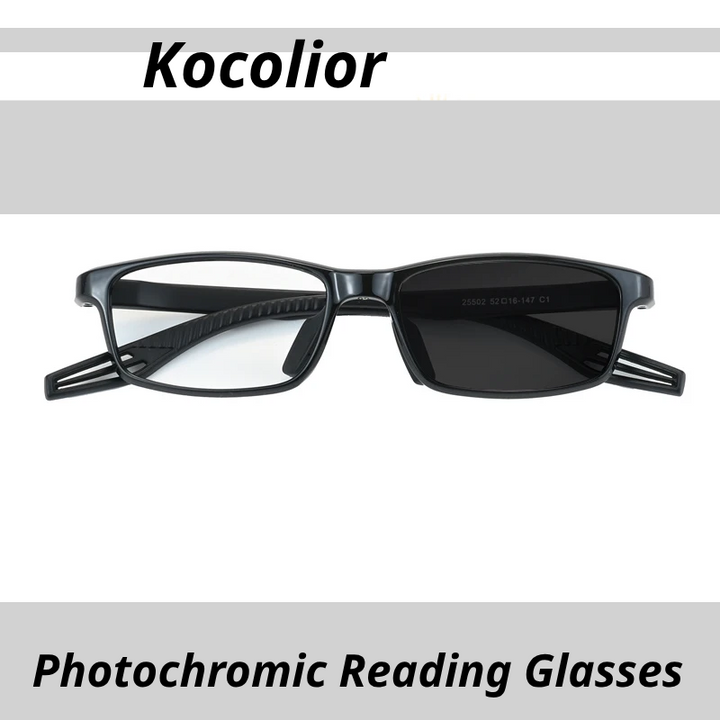 Kocolior Women's Full Rim Square Tr 90 Alloy Photochromic Reading Glasses 725502