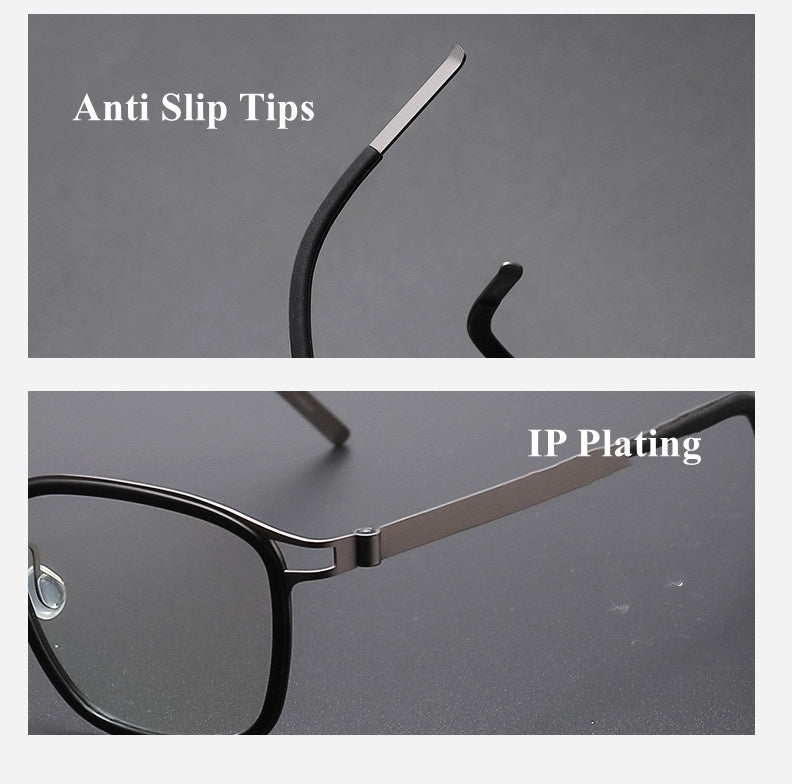 Chashma Ottica Unisex Full Rim Square Acetate Titanium Eyeglasses 9912.