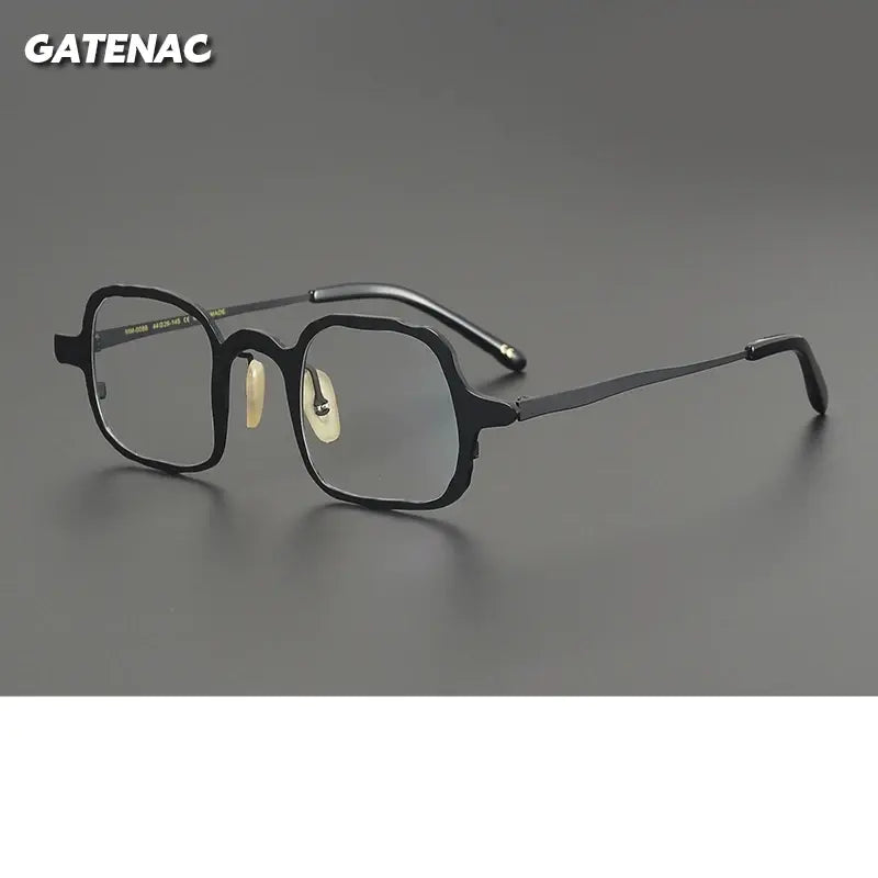 Gatenac Unisex Full Rim Irregular Square Titanium Eyeglasses 670086 — view 1 | Gatenac at FuzWeb