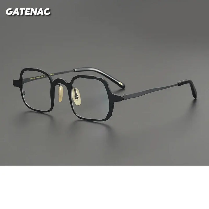 Gatenac Unisex Full Rim Irregular Square Titanium Eyeglasses 670086 — view 1 | Gatenac at FuzWeb