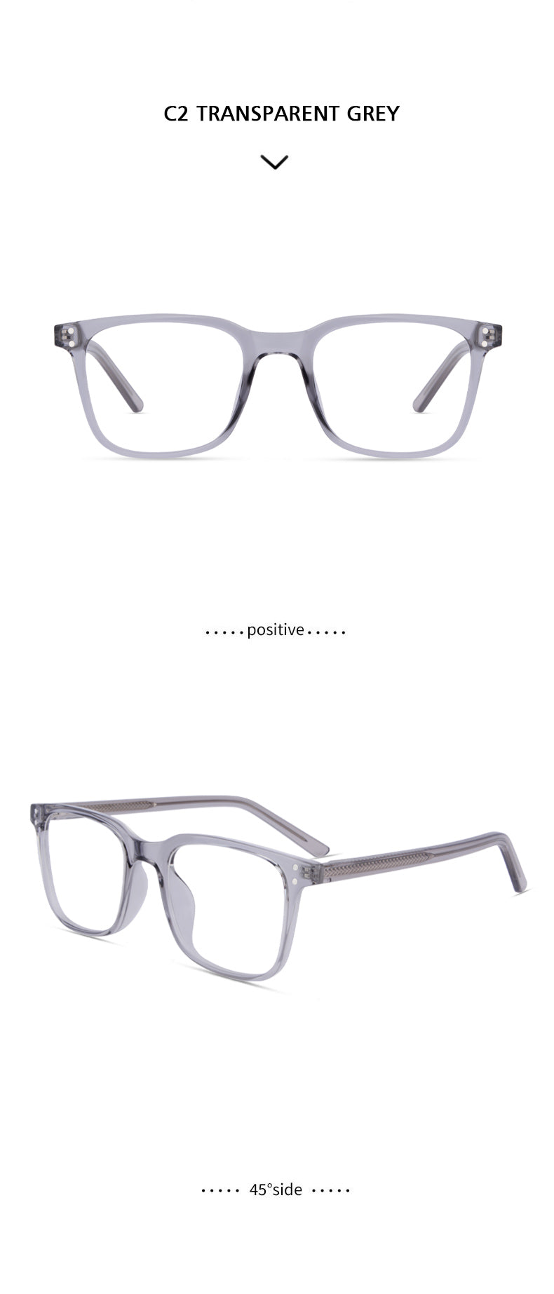 Kansept Unisex Full Rim Square Tr 90 Alloy Reading Glasses 25007.