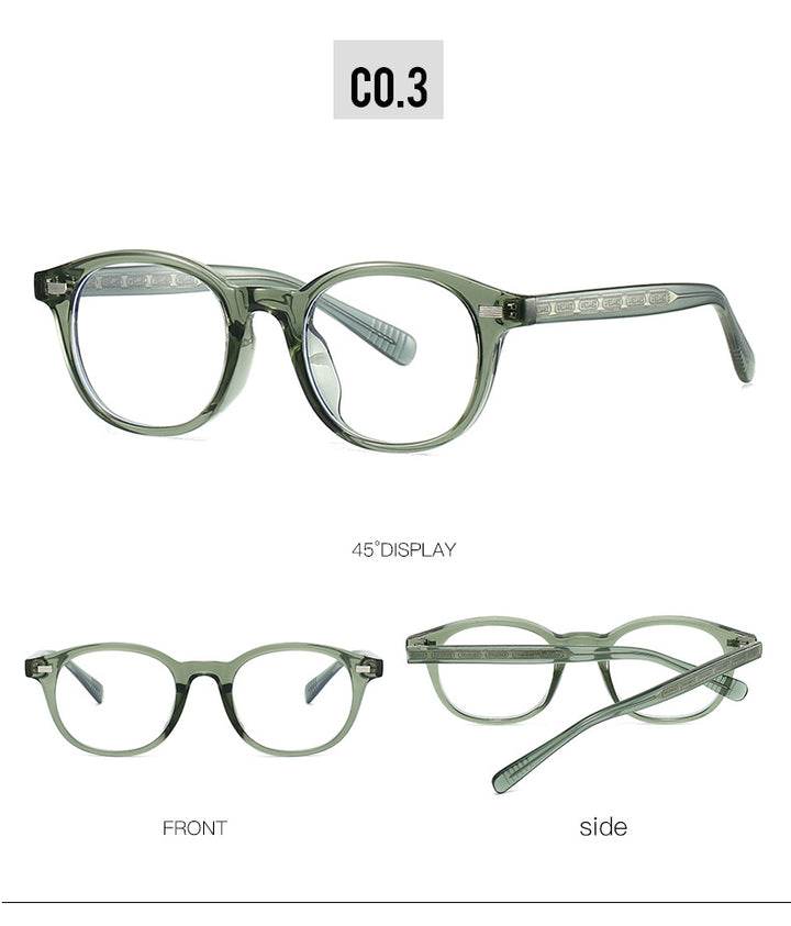 Kocolior Unisex Full Rim Round Tr 90 Photochromic Reading Glasses 28017.