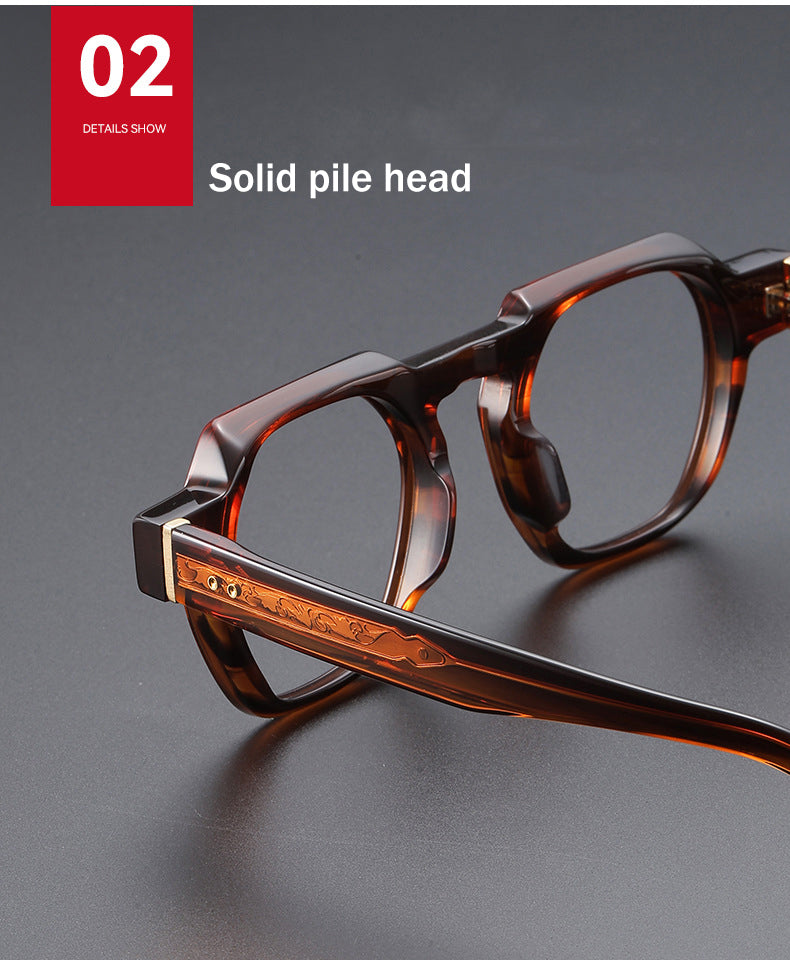Vicky Mens Full Rim Big Flat Top Oval Acetate Alloy Reading Glasses 755009 — view 2 | Vicky at FuzWeb