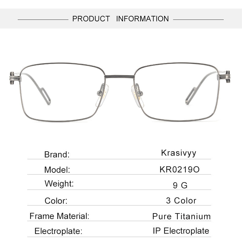 Krasivyy Unisex Full Rim Polygon Square Titanium Eyeglasses 420219 — view 2 | Krasivyy at FuzWeb