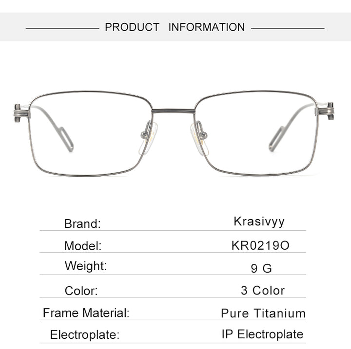 Krasivyy Unisex Full Rim Polygon Square Titanium Eyeglasses 420219 — view 2 | Krasivyy at FuzWeb