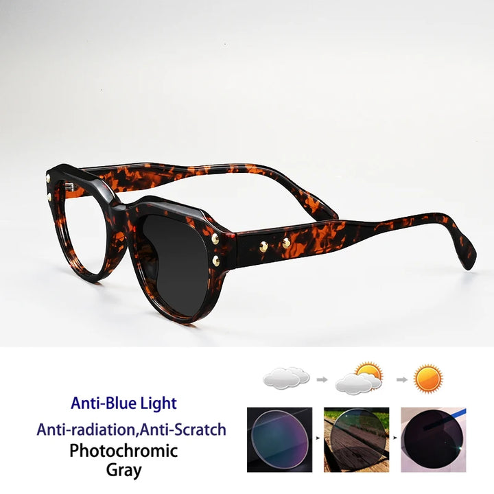 Kocolior Unisex Full Rim Oval Tr 90 Photochromic Reading Glasses 671027.