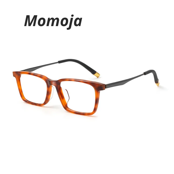 Momoja Unisex Full Rim Square Acetate Titanium Eyeglasses 72583