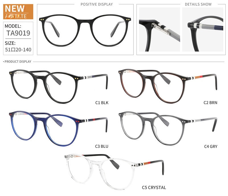 Chashma Ottica Unisex Full Rim Round Sqare Tr 90 Titanium Eyeglasses 8019.