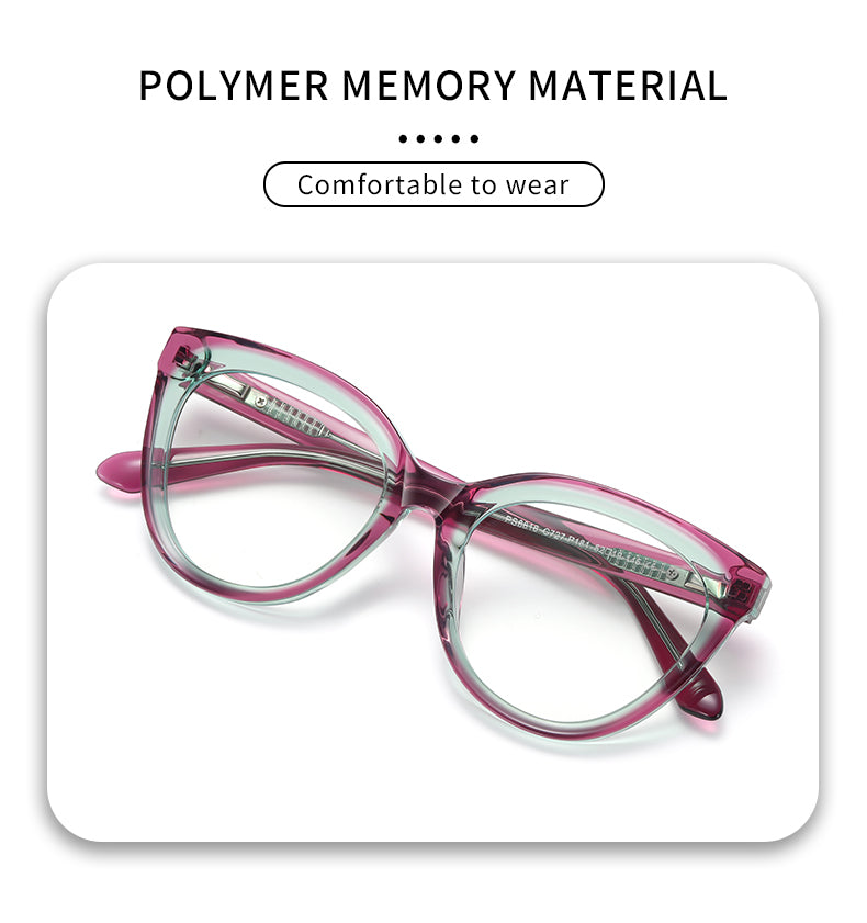 Gmei Womens Full Rim Oval Cat Eye Acetate Eyeglasses 18818 — view 1 | Gmei Optical at FuzWeb