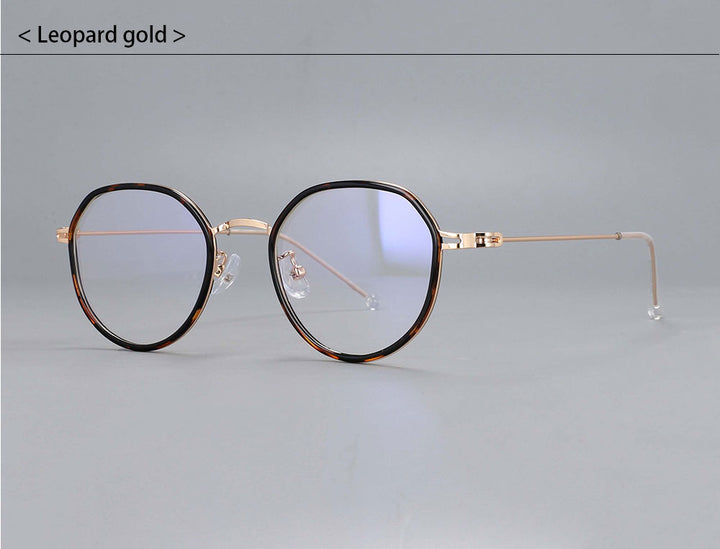 CCspace Unisex Full Rim Irregular Round Tr 90 Titanium Eyeglasses 53262 — view 11 | CCspace at FuzWeb