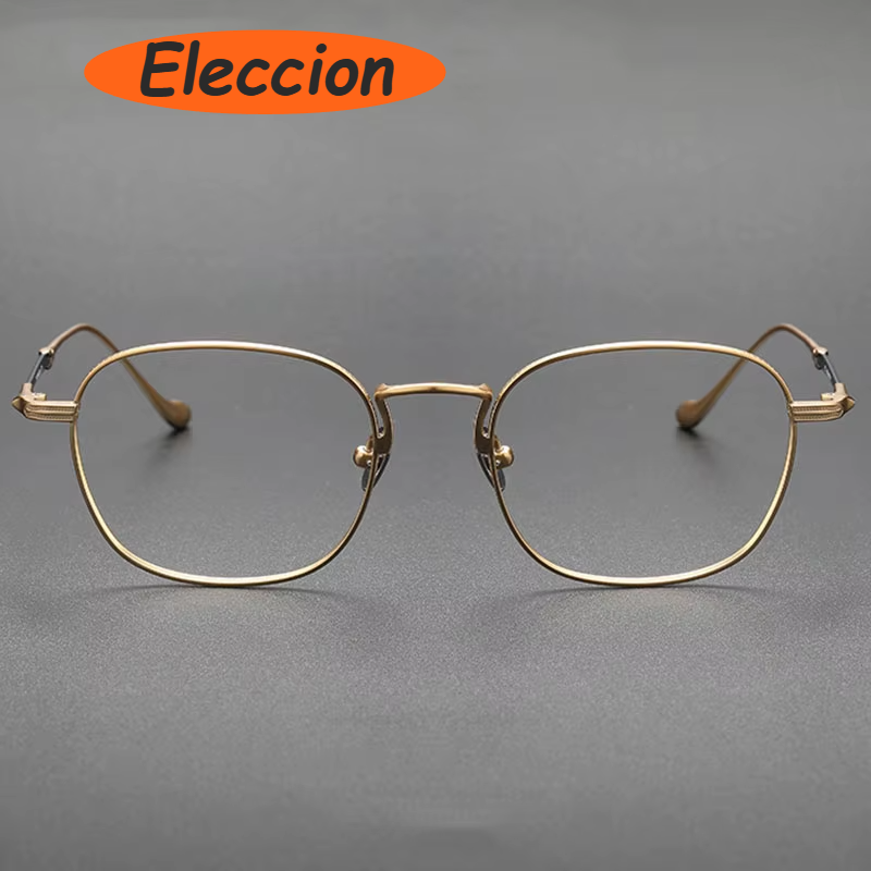 Eleccion Unisex Full Rim Polygon Square Titanium Eyeglasses 93082