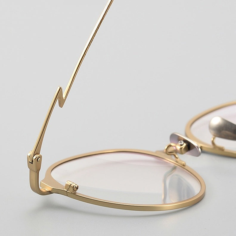 Chashma Ochki Unisex Full Rim Round Titanium Eyeglasses 360046.