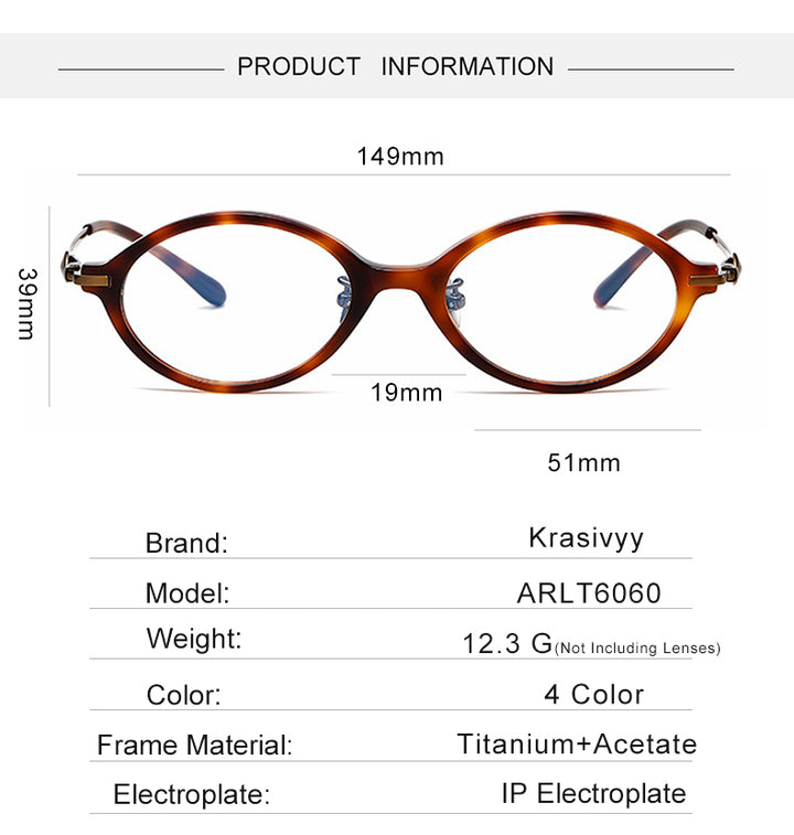 Krasivyy Unisex Full Rim Oval Titanium Acetate Eyeglasses 96060 — view 2 | Krasivyy at FuzWeb