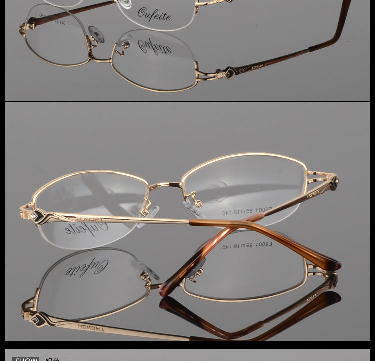 Bclear Womens Semi Rim Oval Alloy Eyeglasses 66001 — view 4 | Bclear at FuzWeb
