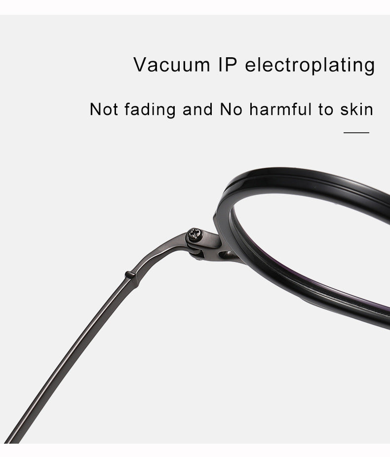 Krasivyy Unisex Full Rim Flat Top Oval Acetate Titanium Eyeglasses 315872.