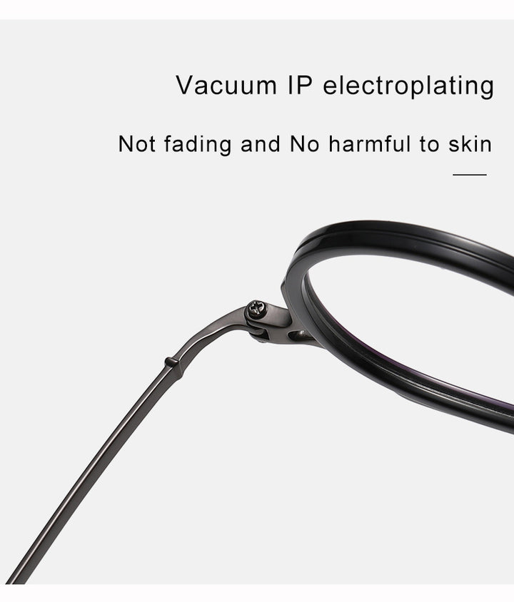Krasivyy Unisex Full Rim Flat Top Oval Acetate Titanium Eyeglasses 315872.