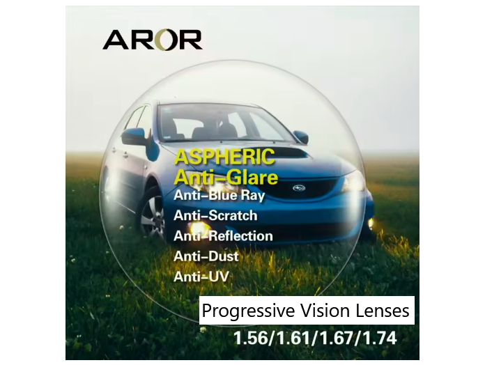 Aror Progressive Vision Anti Glare Anti Blue Light Clear Driving Lenses Lenses Aror Lenses 1.56