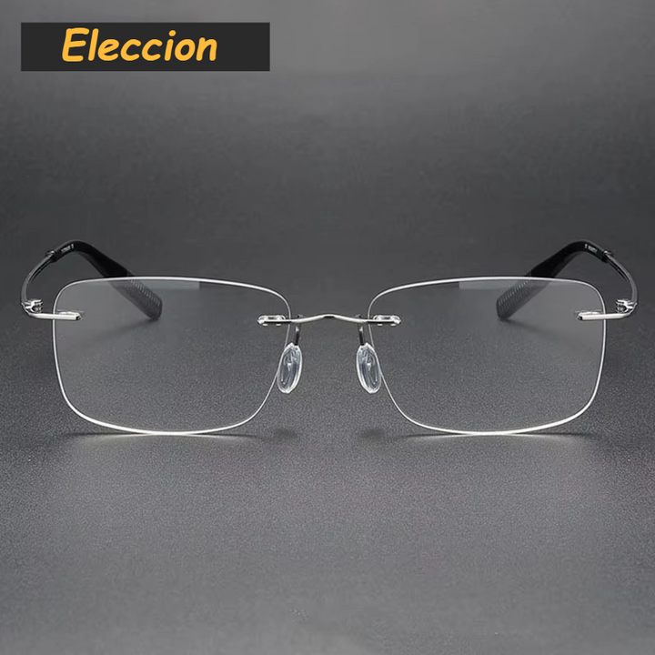 Eleccion Women's Rimless Square Titanium Eyeglasses 40959 Rimless Eleccion