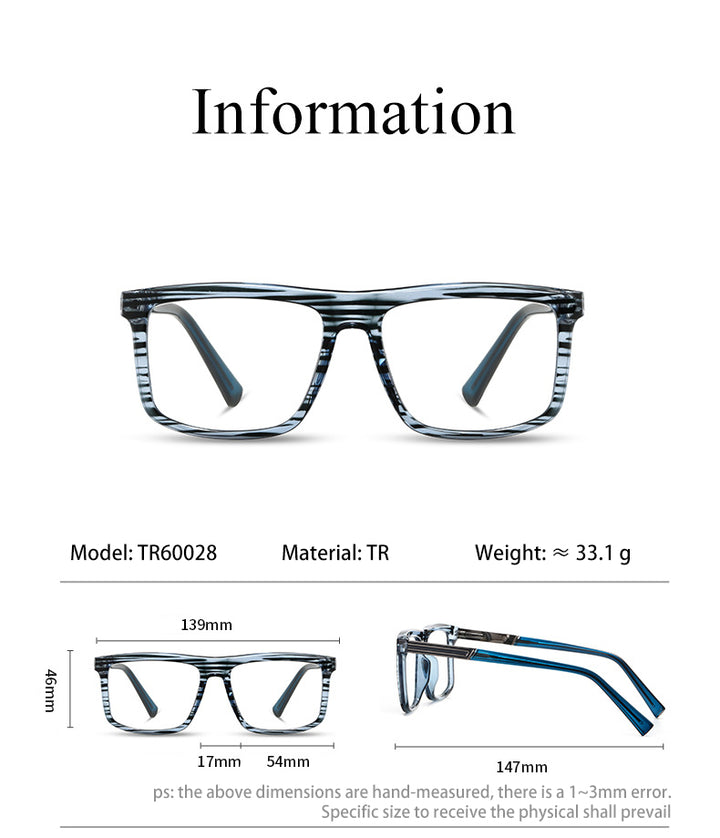 Vicky Unisex Full Rim Square Tr 90 Alloy Reading Glasses 660028.