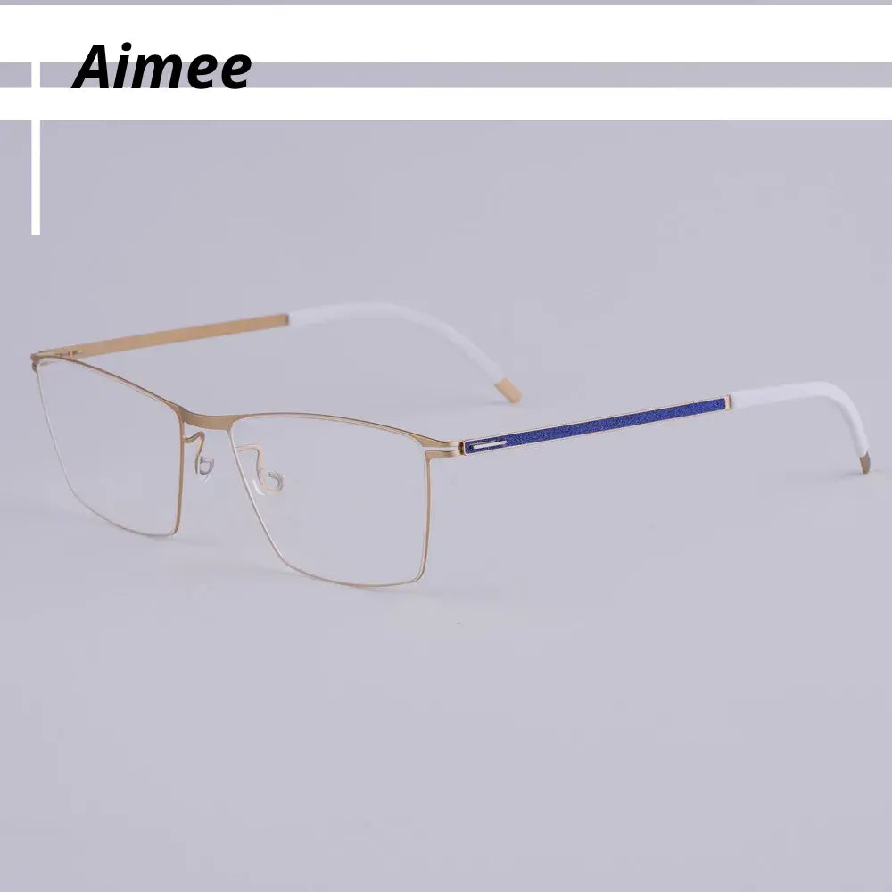 Aimee Women's Full Rim Square Screwless Titanium Eyeglasses 481460 FuzWeb