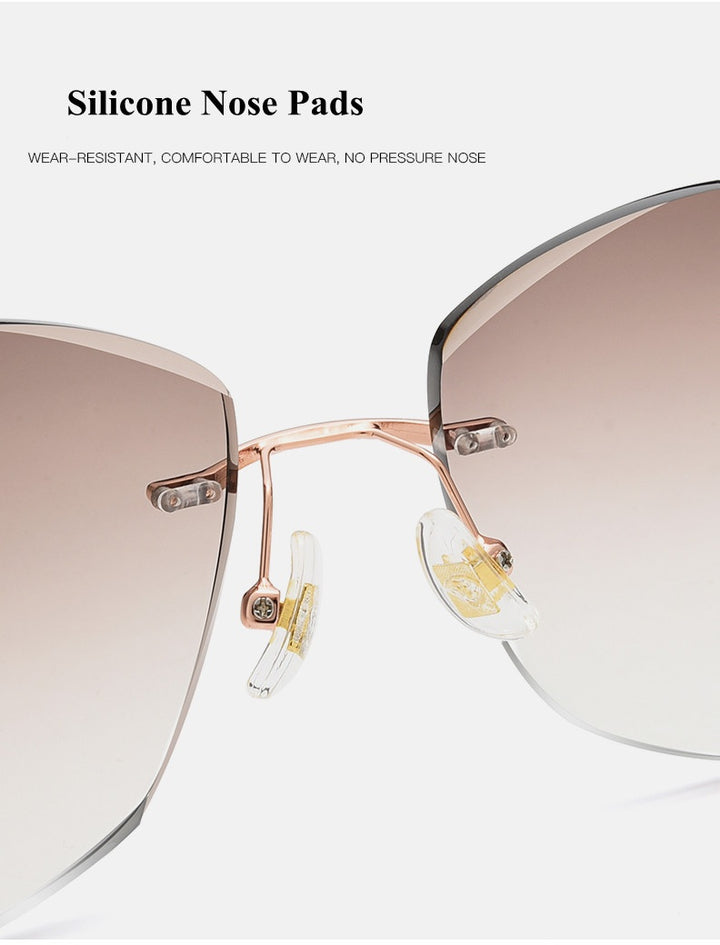 Chashma Womens Rimless Polygon Titanium Sunglasses 1750 — view 9 | Chashma at FuzWeb