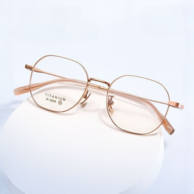Chashma Ottica Womens Full Rim Flat Top Oval Titanium Eyeglasses 406046 — view 1 | Chashma Ottica at FuzWeb