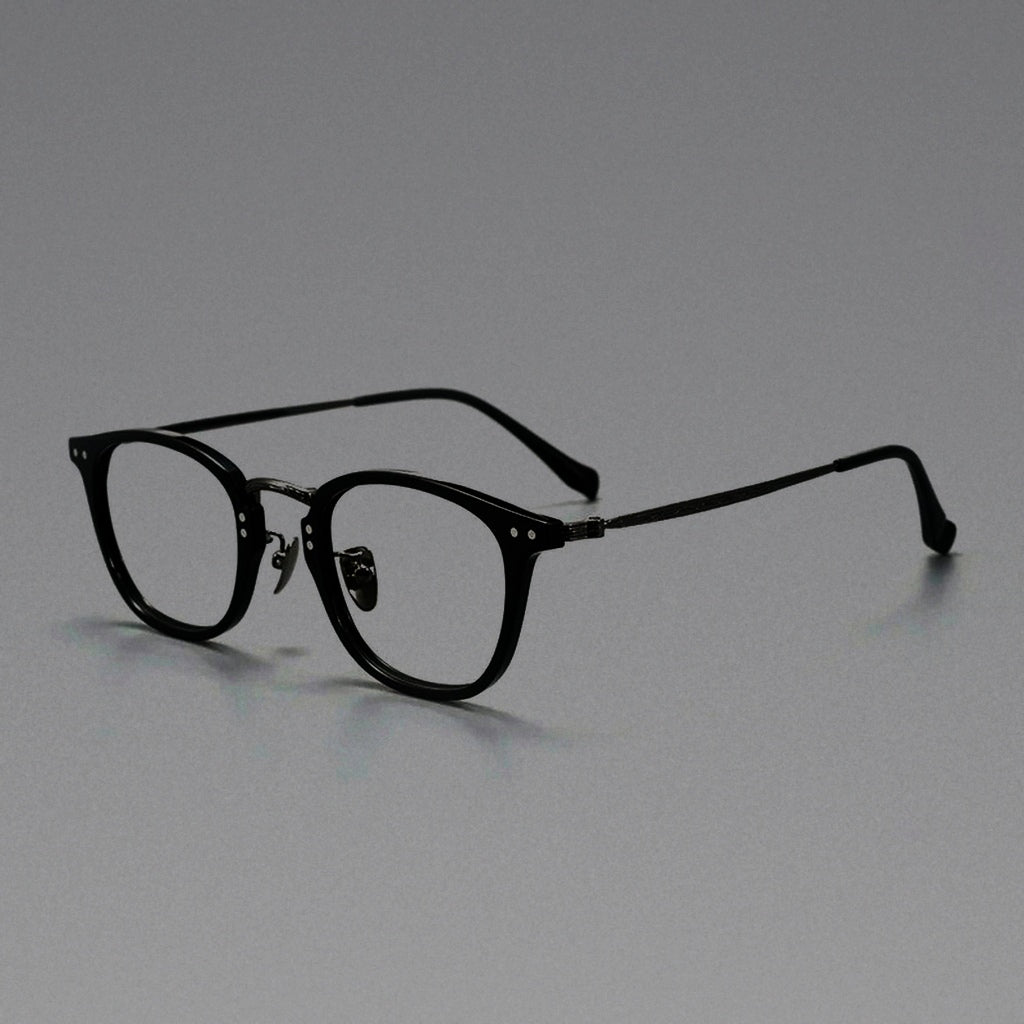 BCLEAR Unisex Retro Carved Acetate Glasses Frame Square Round Versatile Full Rim Optical Eyeglasses High Quality Japanese Korean - C 1