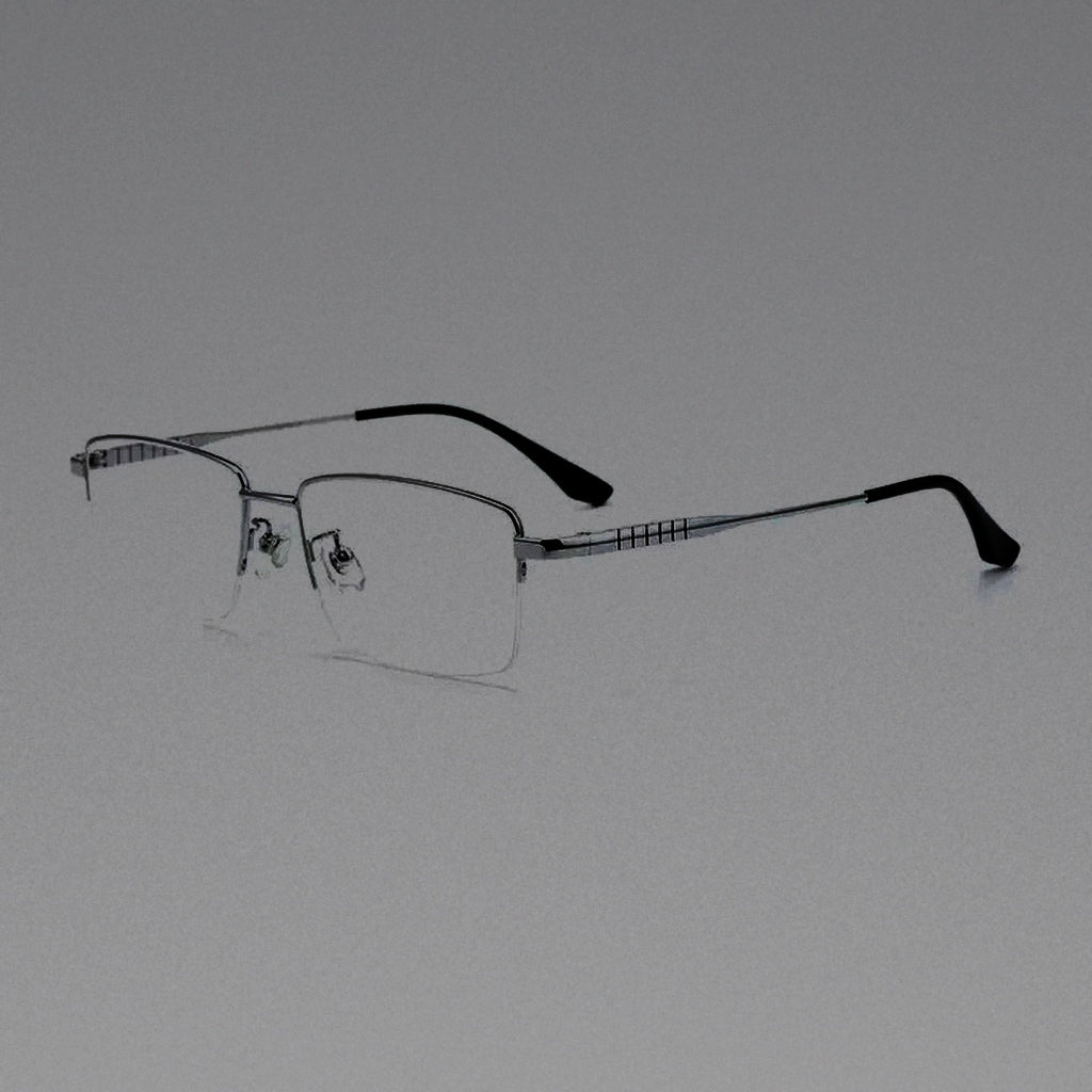 BCLEAR Titanium Half Rim Glasses Frame Business Men Square Myopia Prescription Eyeglasses 2026 New Style Optical Male Eyewear - Silver