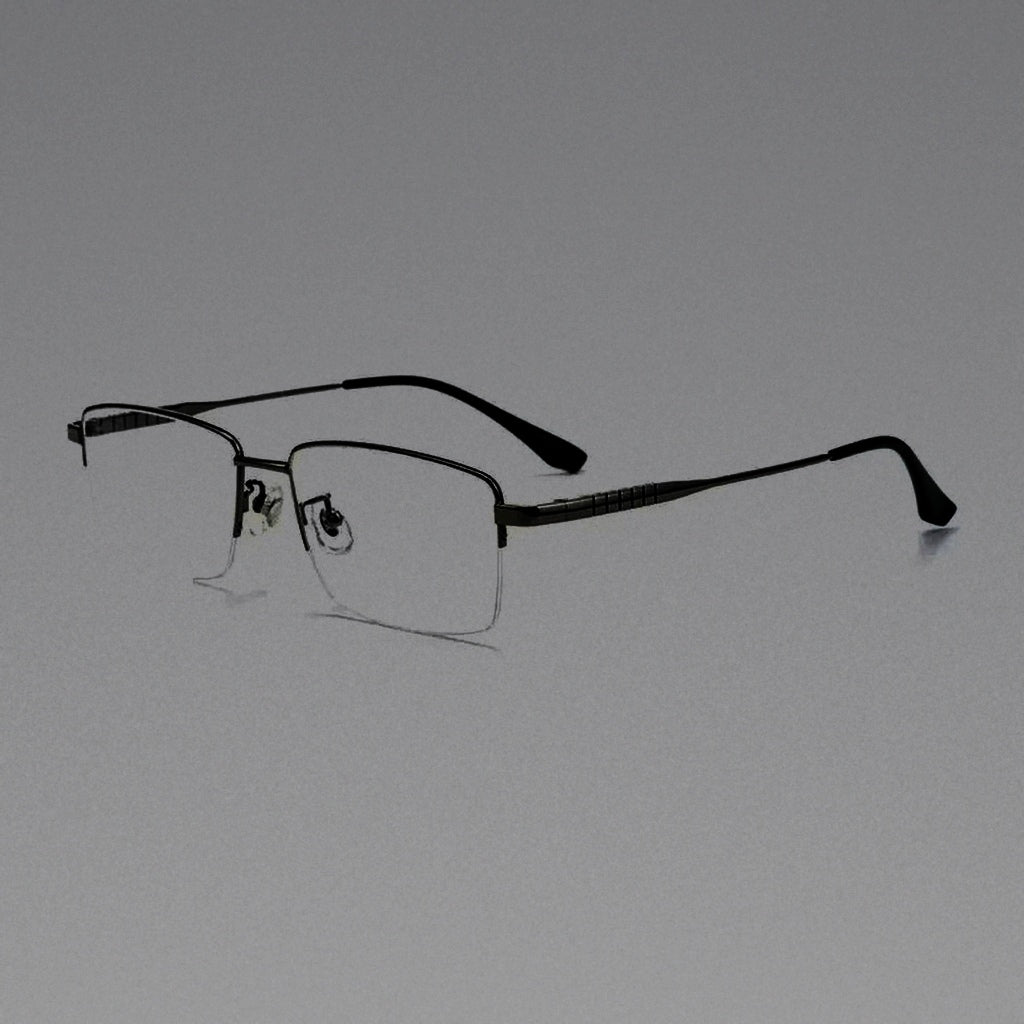 BCLEAR Titanium Half Rim Glasses Frame Business Men Square Myopia Prescription Eyeglasses 2026 New Style Optical Male Eyewear - GRAY