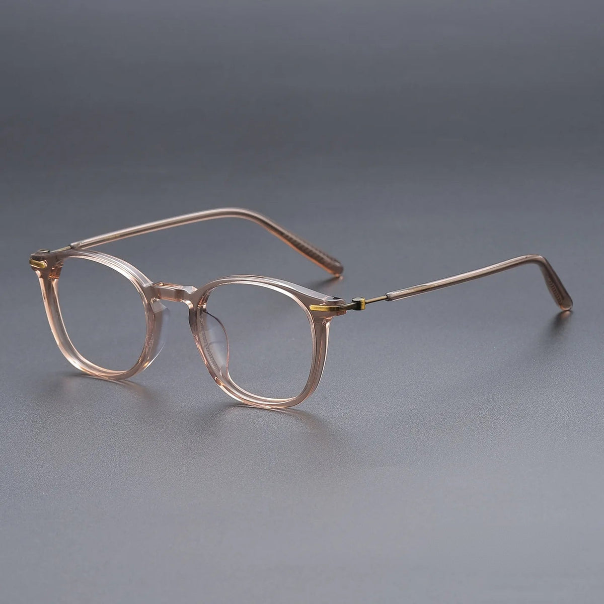BCLEAR Japanese‑Style Handmade Titanium Eyeglasses Frame Unisex Acetate Myopia Glasses High Quality Prescription Spectacles - Transparent brown