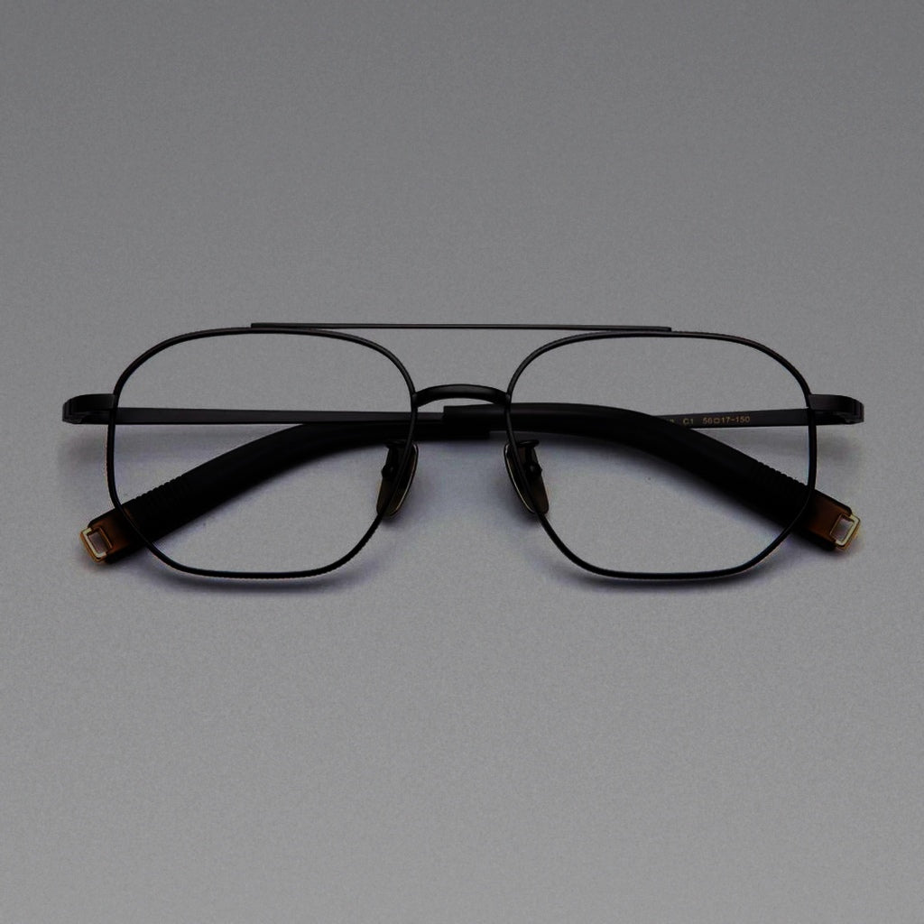 Pilot Big Face Pure Titanium Optical Eyeglasses Frame Ultra Light Men Luxury Business Eyebrow Frame Prescription Eyewear Aror - GRAY