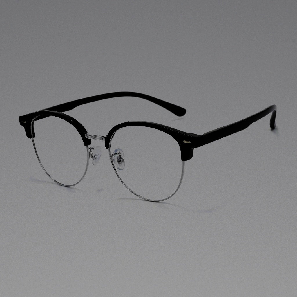 BCLEAR Vintage Browline Round Eyeglasses Frame Men Women Retro Half Rim Myopia Glasses Fashion Spectacles Daily Wear Ultra-light - C 2
