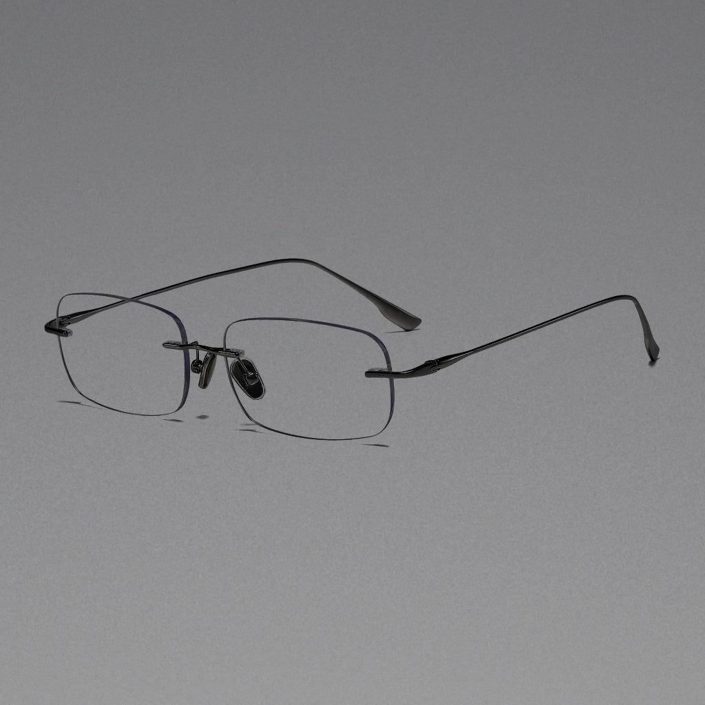 BCLEAR Ultra-Light Pure Titanium Rimless Eyeglasses Frame Women Square Myopia Glasses Anti Blue Light Prescription Spectacles - C 31
