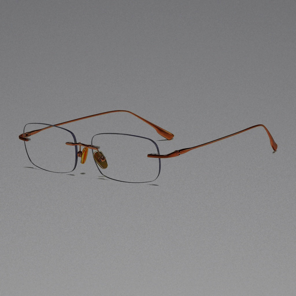 BCLEAR Ultra-Light Pure Titanium Rimless Eyeglasses Frame Women Square Myopia Glasses Anti Blue Light Prescription Spectacles - C 51