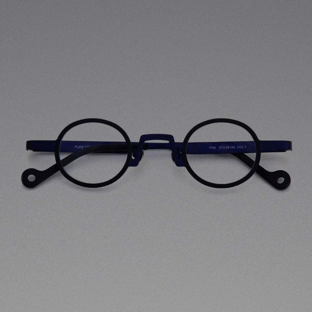 Aror Super Small Size Circular Reading Glasses Frame Women Classic Pure Titannium Computer Spectacle Prescription Eyeglass 7753 - C1
