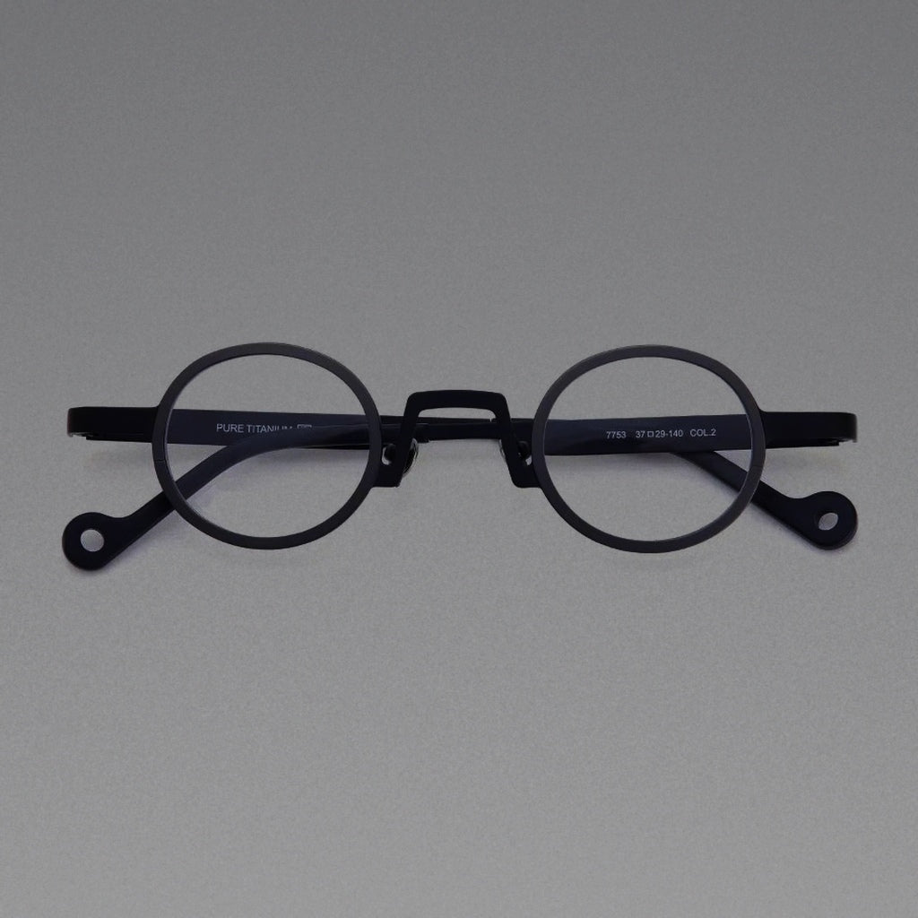 Aror Super Small Size Circular Reading Glasses Frame Women Classic Pure Titannium Computer Spectacle Prescription Eyeglass 7753 - C2