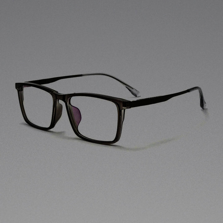 Men Square Sports &amp; Leisure IP Titanium Eye Glasses Frame Myopia Optical Prescription Eyeglasses Handmade TR90 Classic Eyewear - Gray