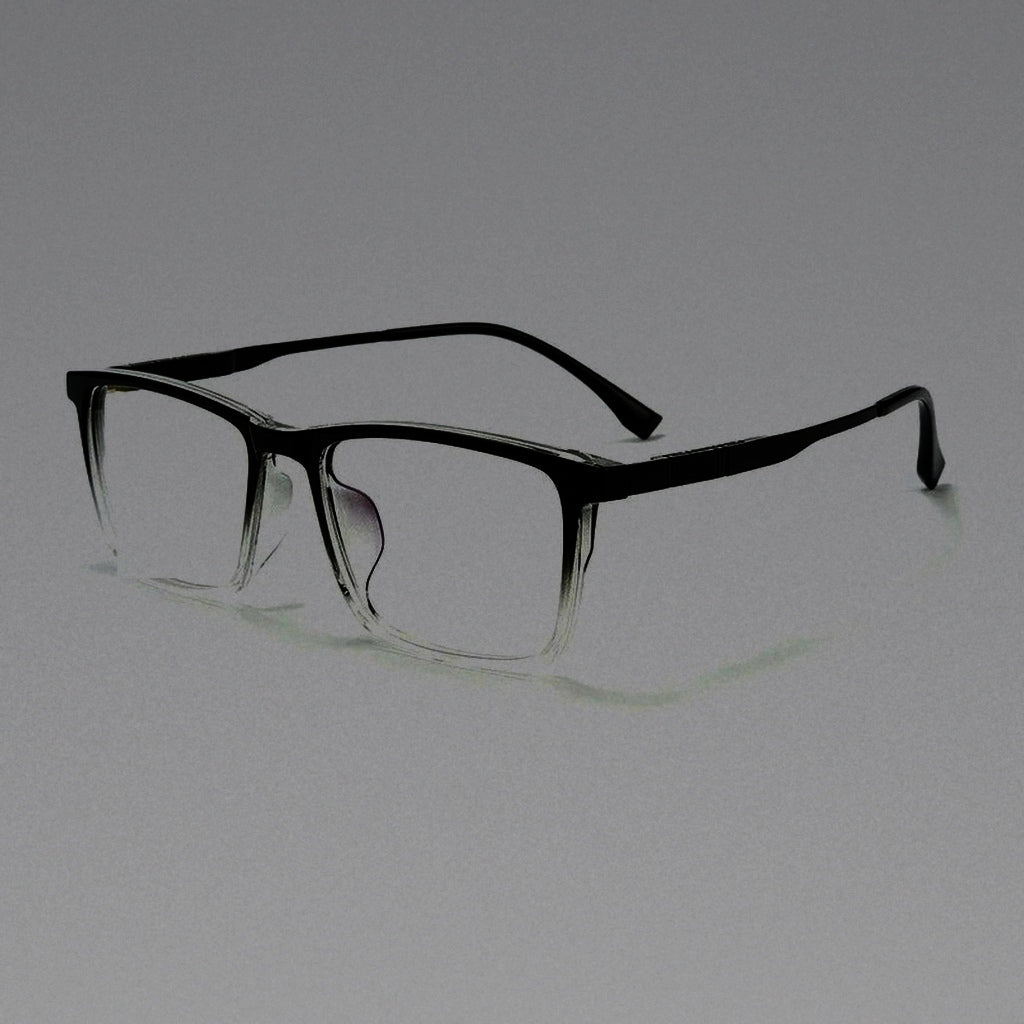 Men Square Sports &amp; Leisure IP Titanium Eye Glasses Frame Myopia Optical Prescription Eyeglasses Handmade TR90 Classic Eyewear - black white