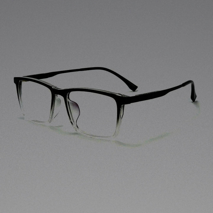 Men Square Sports &amp; Leisure IP Titanium Eye Glasses Frame Myopia Optical Prescription Eyeglasses Handmade TR90 Classic Eyewear - black white