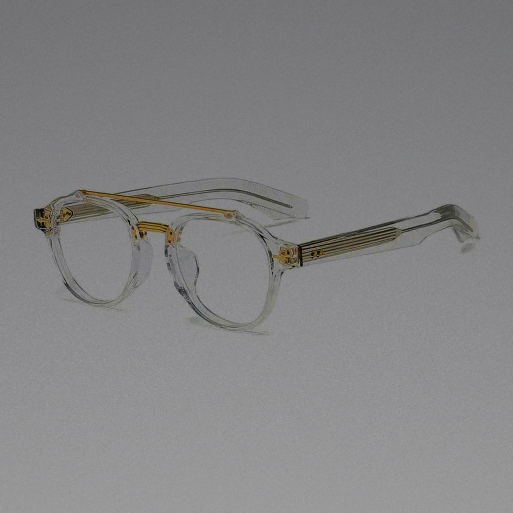 Acetate Thick Edge Men Oversize Double Eye Glasses Frame Myopia Optical Prescription Eyeglasses Fashion Classic Handmade Eyewear - WHITE