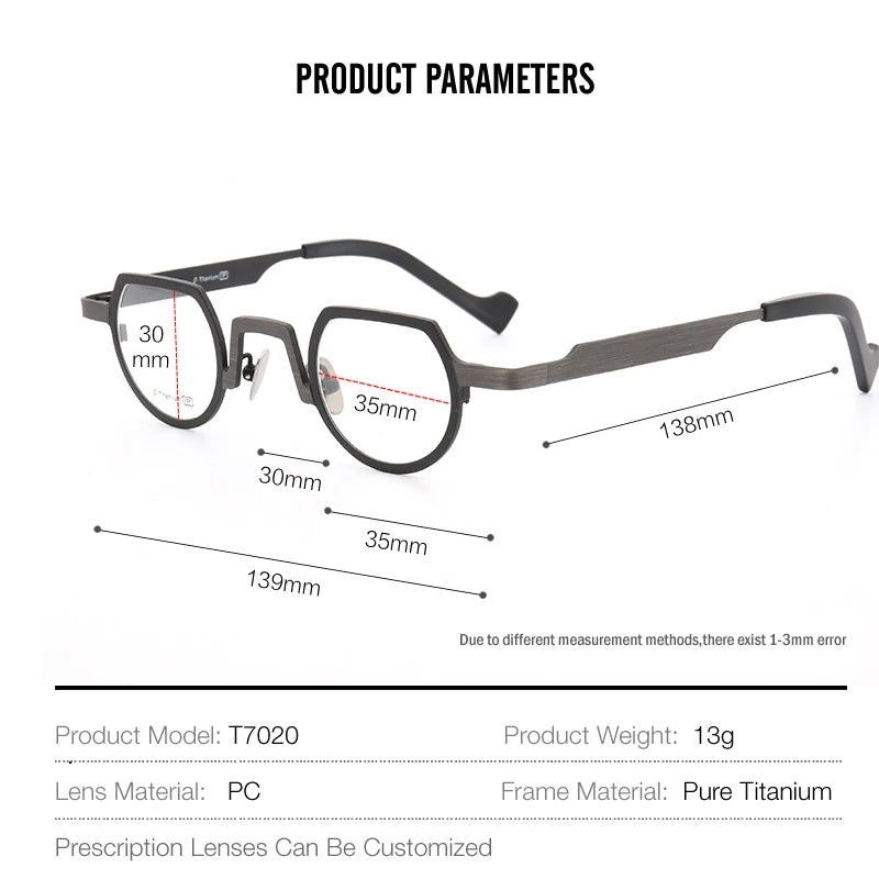 Aror 2024 Small Full Rim Pure Titanium Frames New Men&