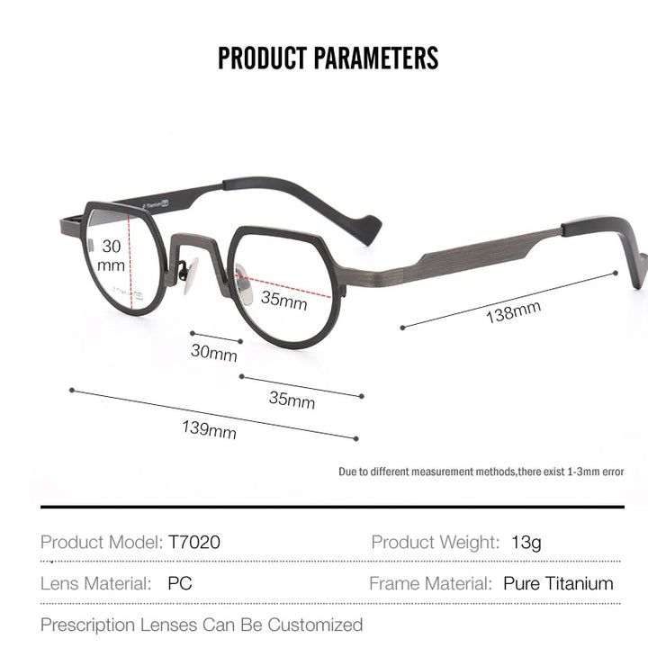 Aror 2024 Small Full Rim Pure Titanium Frames New Men&