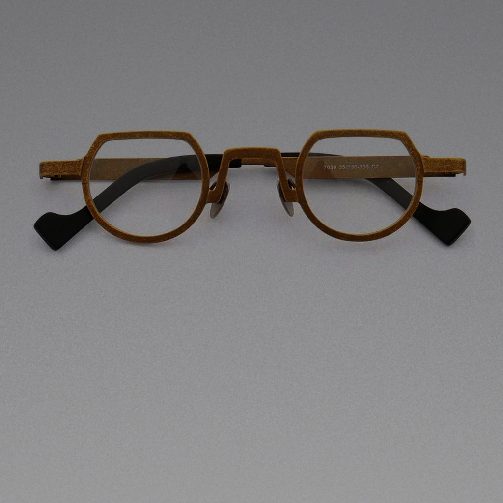 Aror 2024 Small Full Rim Pure Titanium Frames New Men's Optical Lrregular Eyeglasses Frame High Myopia Prescription Eyewear - C2