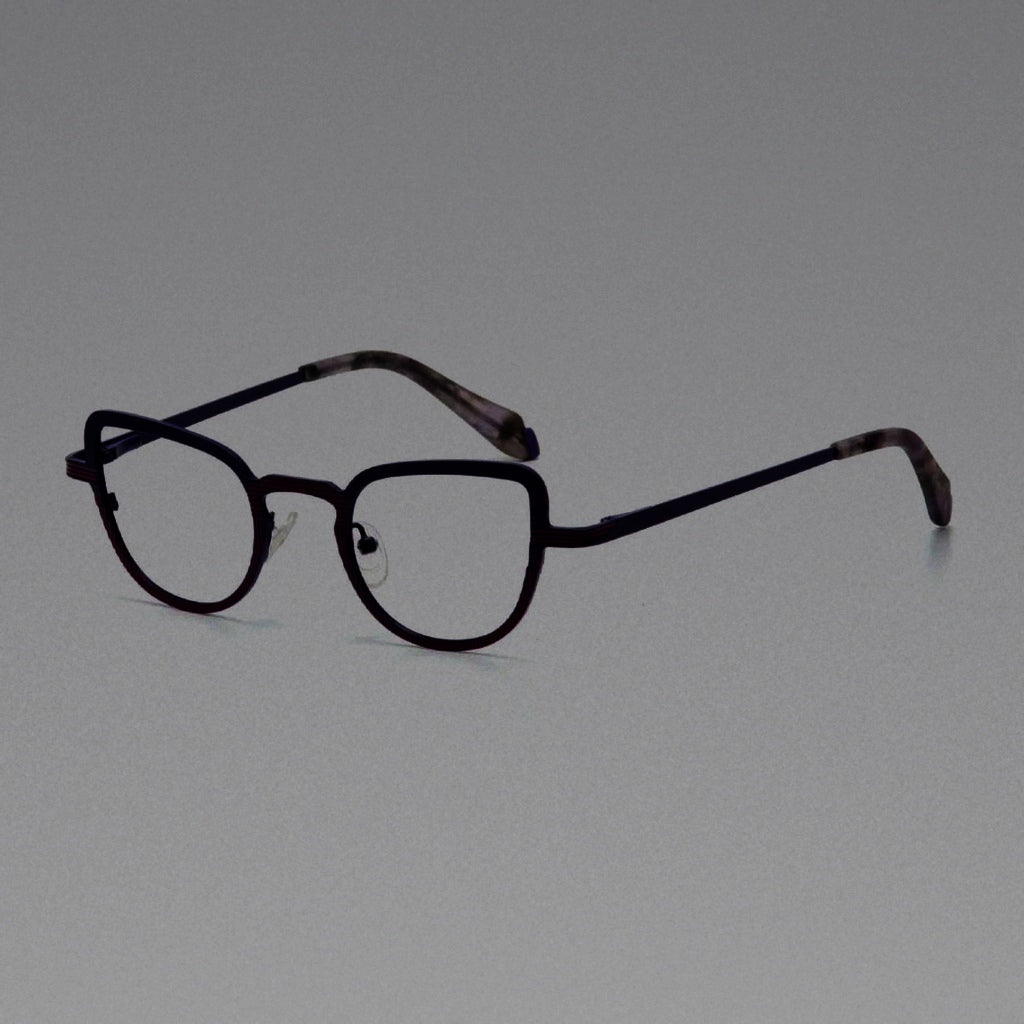 New 2026 Retro Cat's Eye Frame Alloy Men Personality Glasses Frame Myopia Hyperopia Prescription Woman Eyeglasses Frame 8764 - Purple