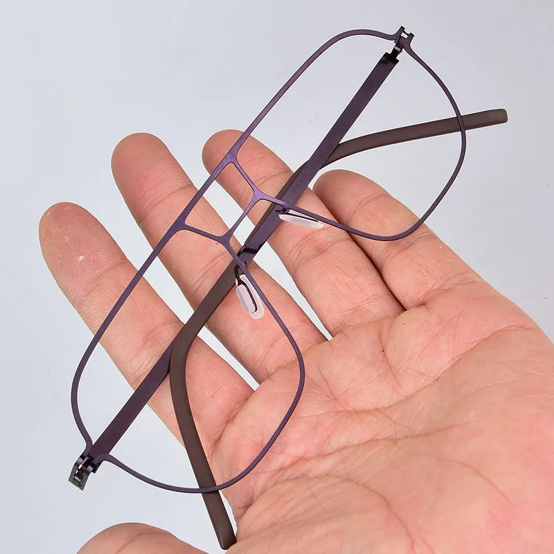 Aimee Unisex Full Rim Double Bridge Square Steel Eyeglasses14616 — view 1 | Aimee at FuzWeb